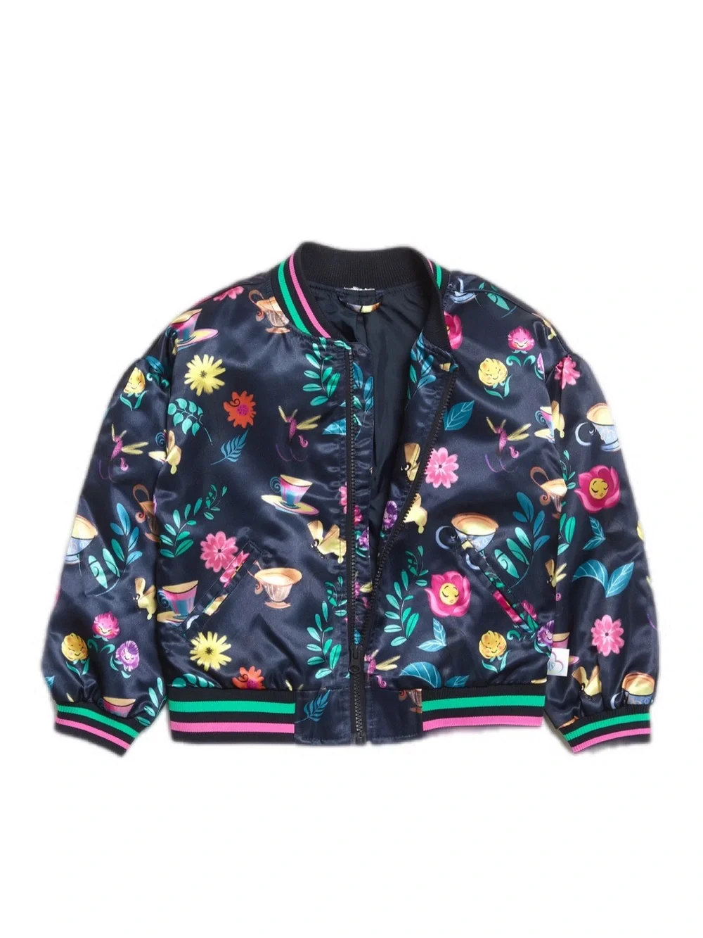 Disney ILY Alice In Wonderland Tea Party Bomber Jacket